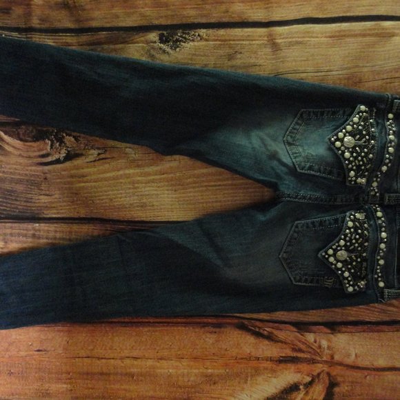MISS ME JEANS Denim Signature Skinny Rhinestone Style JV7246S Size 25 - Picture 6 of 6